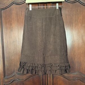 INTUITIONS Brown Satin Skirt Size 2 used condition